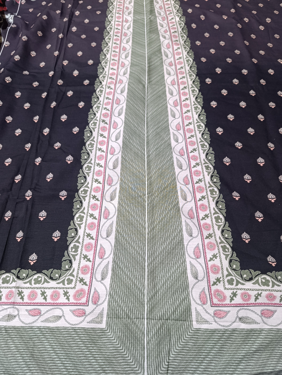 Ethnic khaddar printed kaftan shirt unstitched