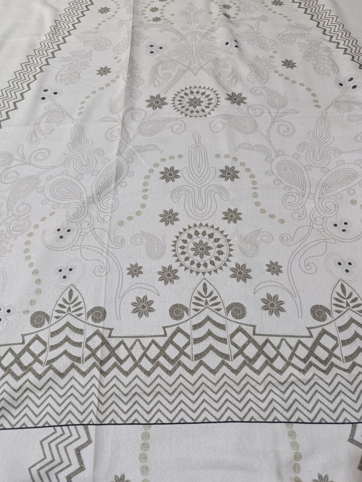 Ethnic winter  karandi printed kaftan shirt unstitched