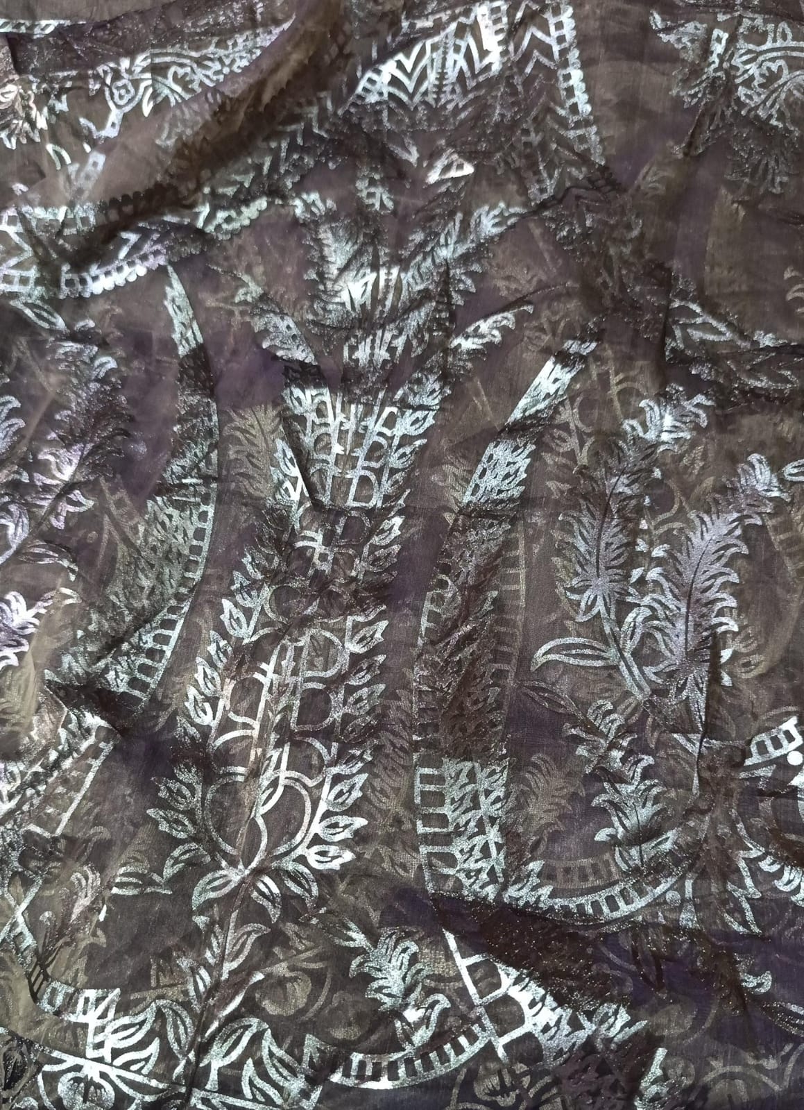 Branded  organza foil print dupatta bfresh