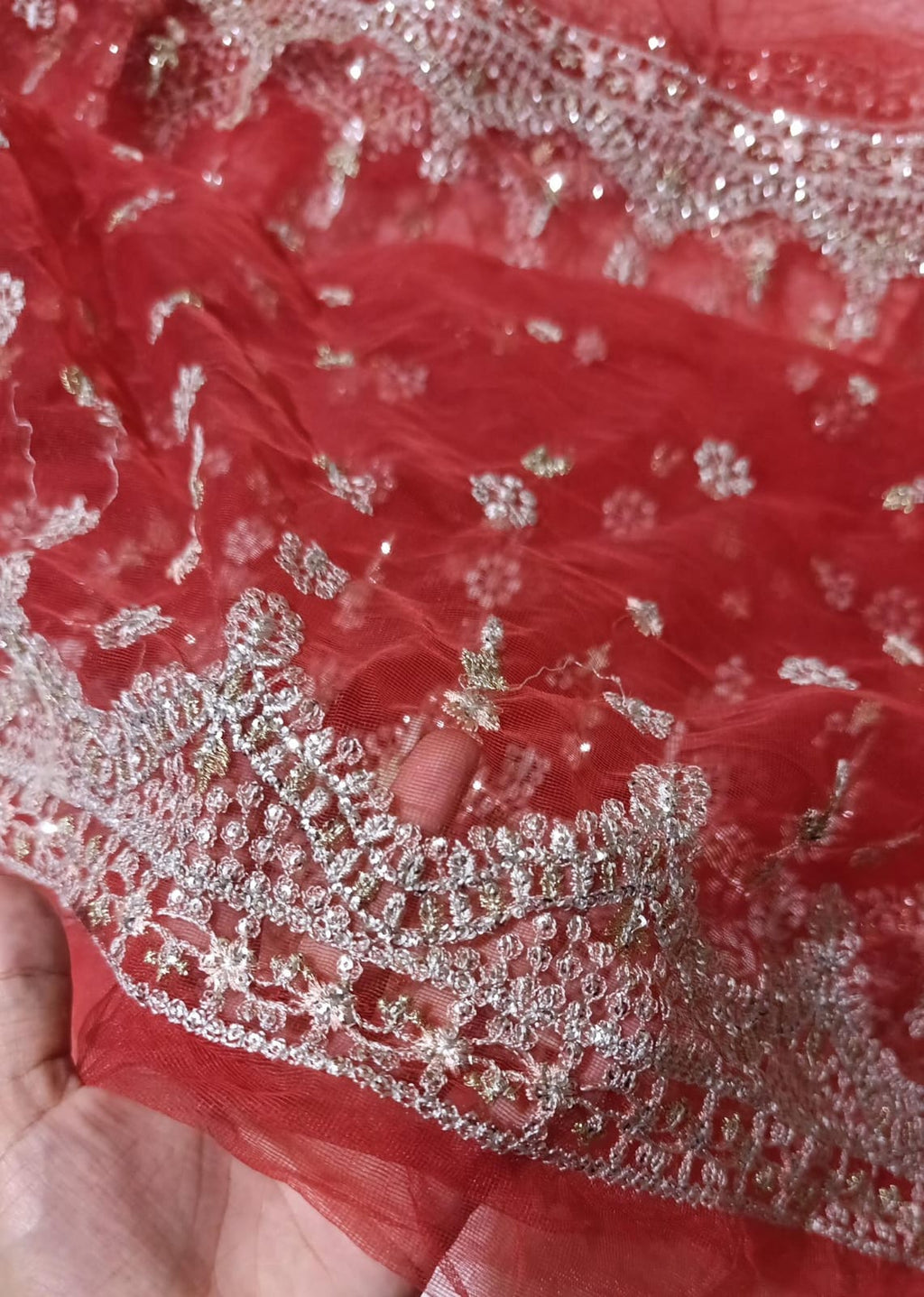 Branded emb net dupatta