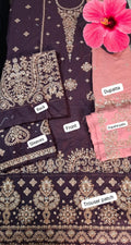 HussainRehar winter khaddar emb 2pc