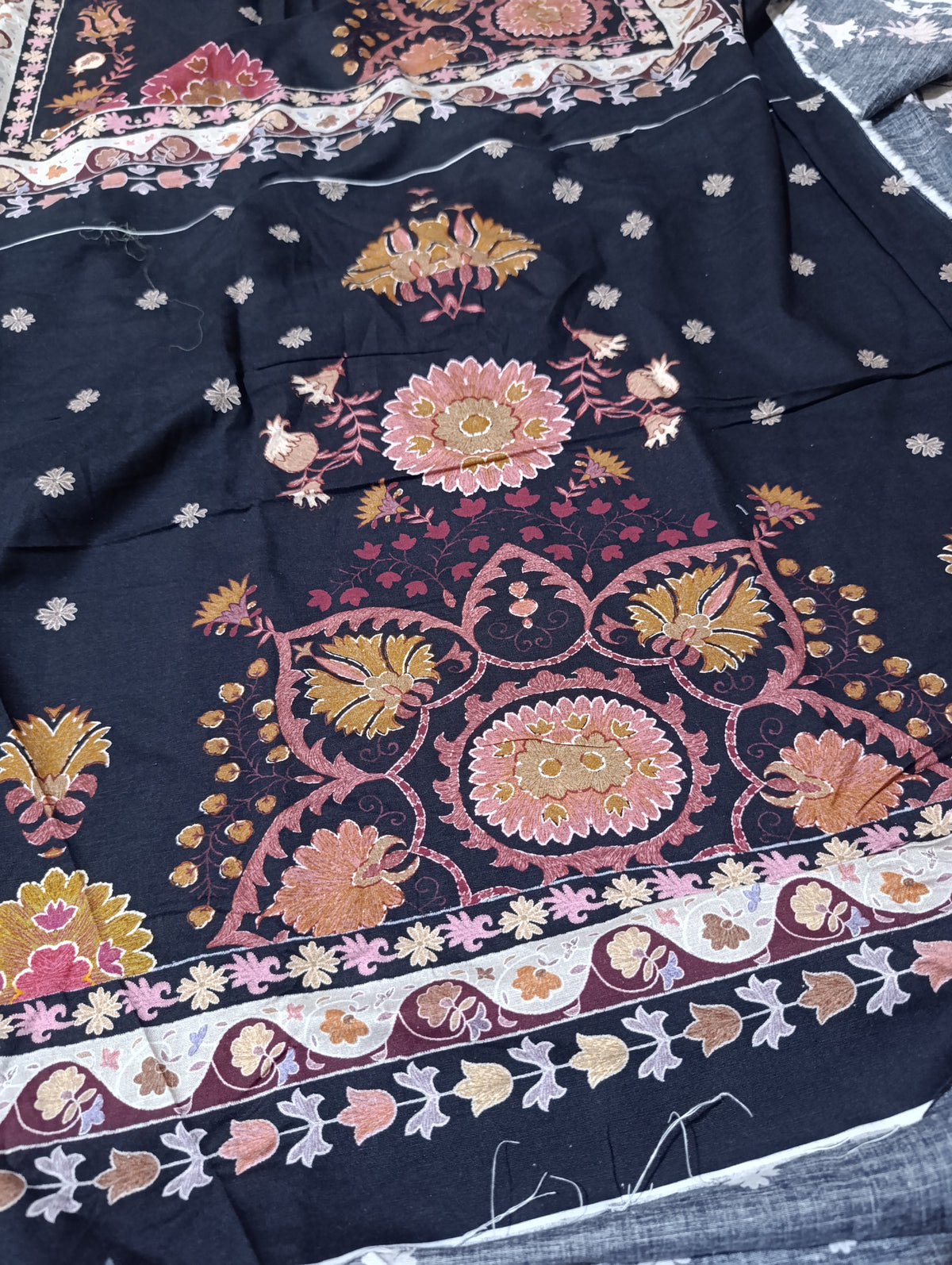 Ethnic winter  khaddar printed kaftan shirt unstitched