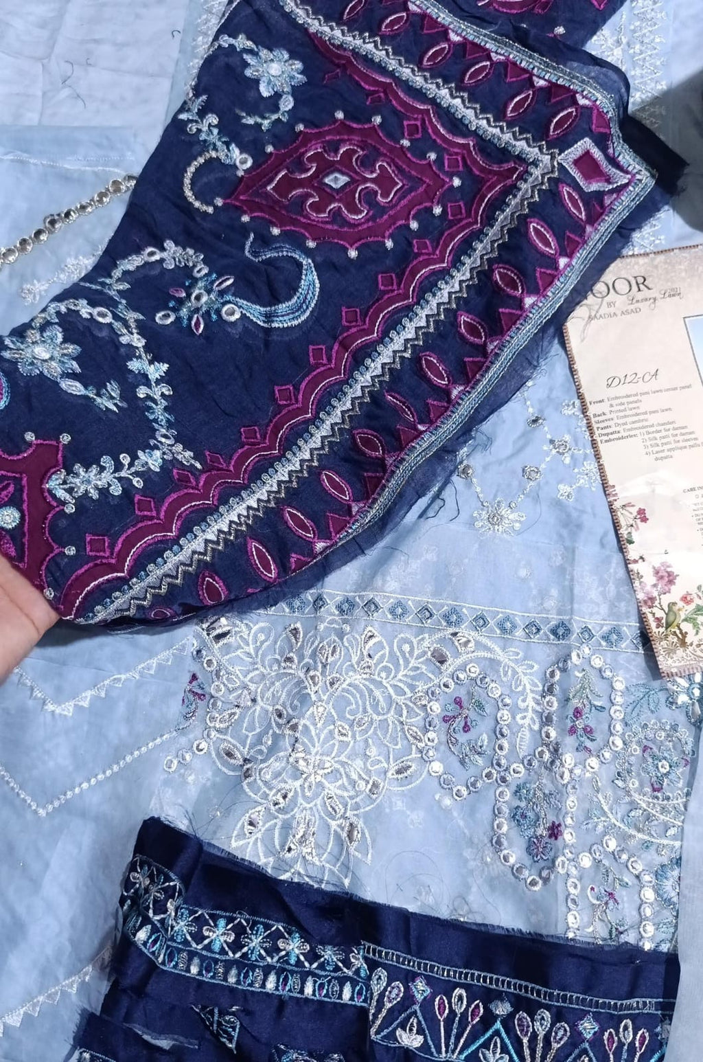 Noor by Sadia asad emb lawn Pani work bfresh 3pc