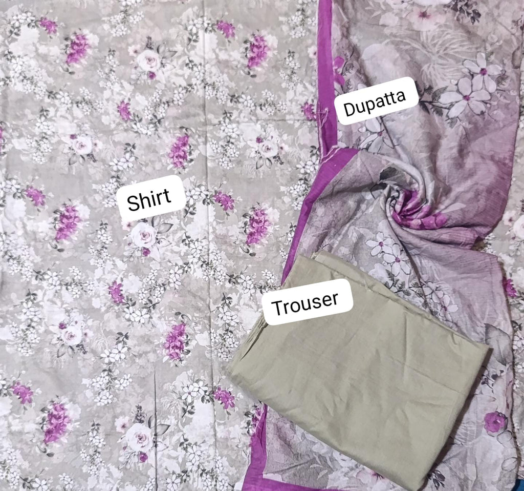 Binsaeed printed lawn 3pc