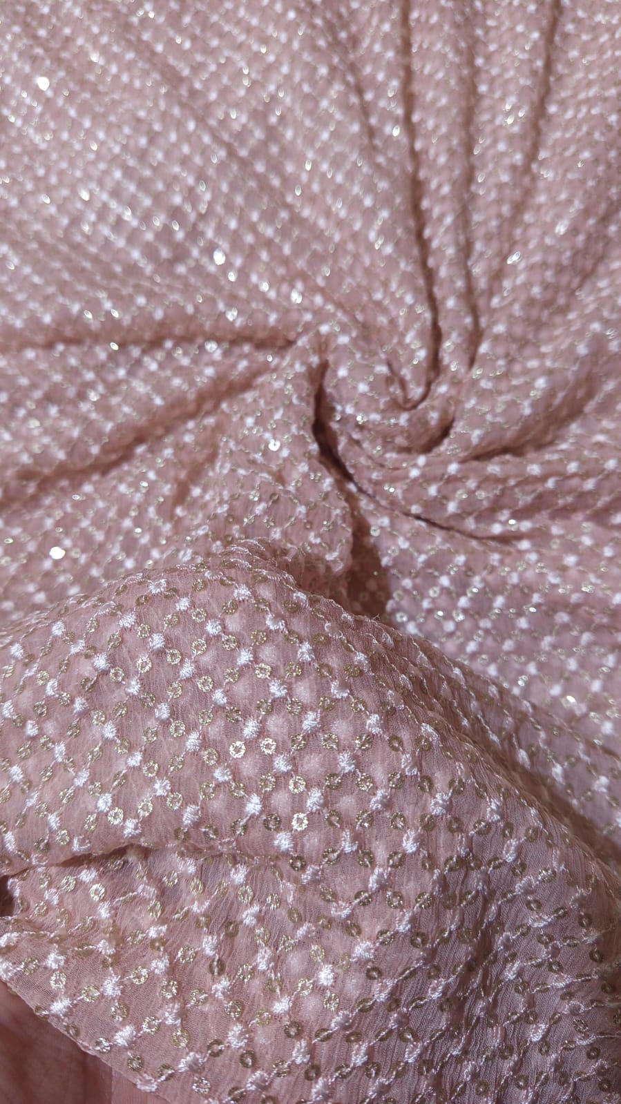 Faizasaqlain chiffon embroidered shirt 3yard fabric