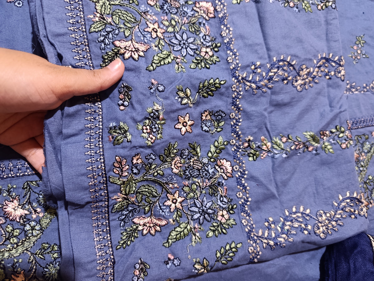 HussainRehar leftover khaddar embroidered 3pc