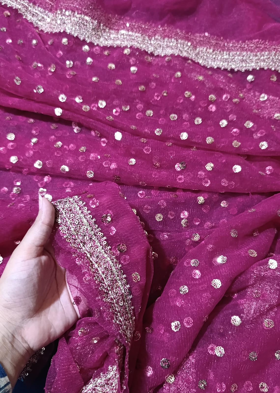 Hussain rehar luxury  Emb net dupatta
