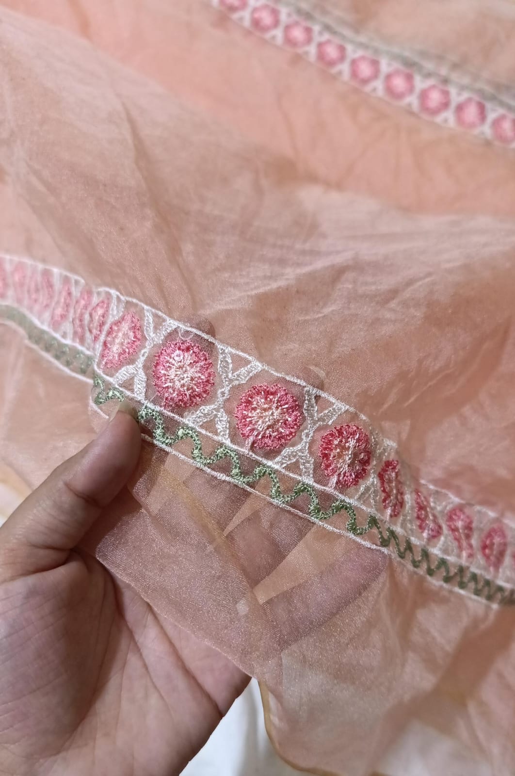 Branded emb organza dupatta