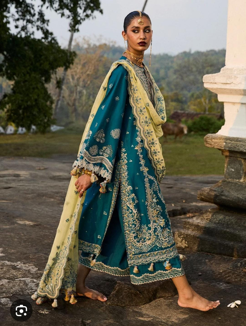 HussainRehar lawn luxury emb 2pc bfresh