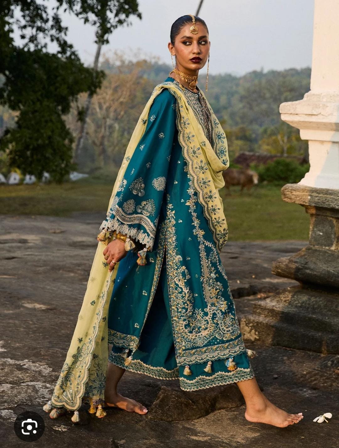 HussainRehar lawn luxury emb 2pc bfresh