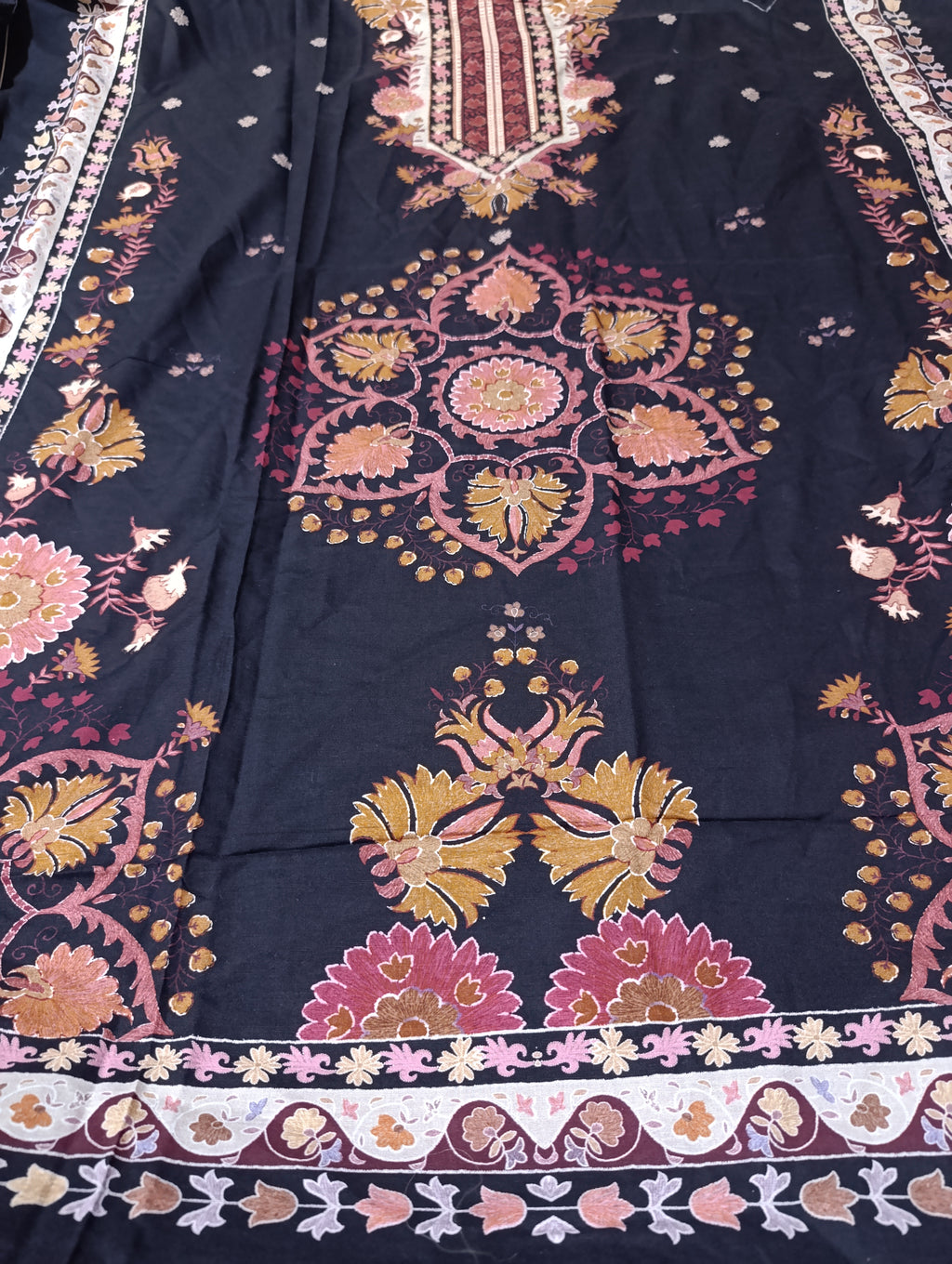 Ethnic winter  khaddar printed kaftan shirt unstitched