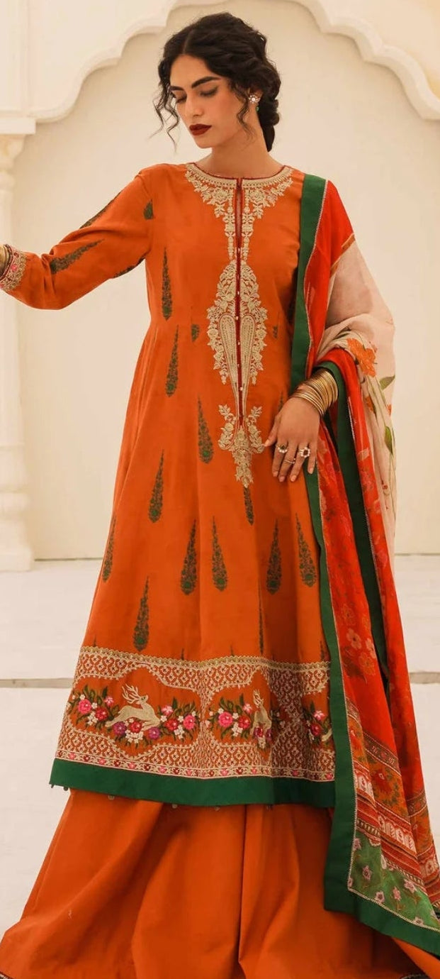 Zarashahjhan lawn Jacquard Emb shirt