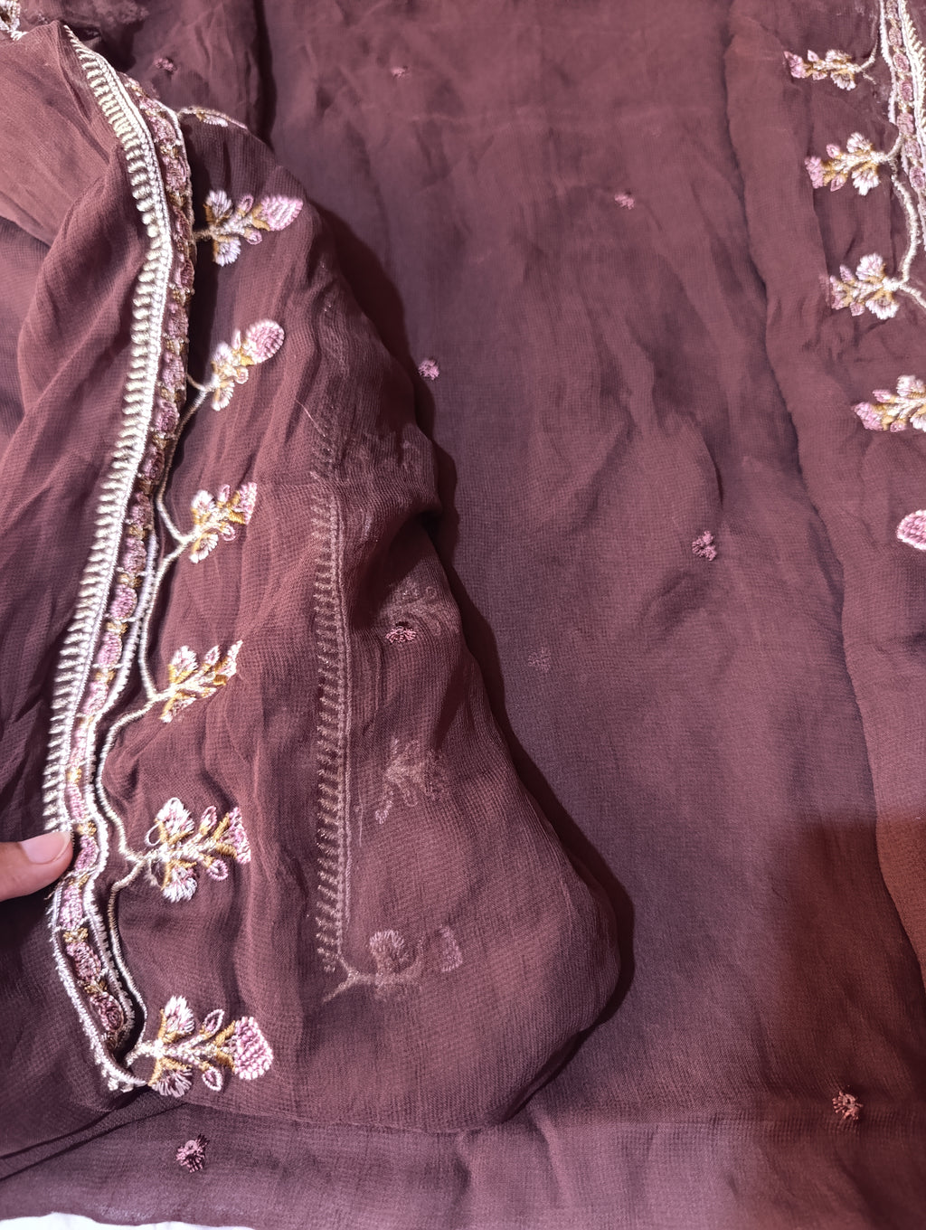 Zarashahjhan chiffon embroidered dupatta