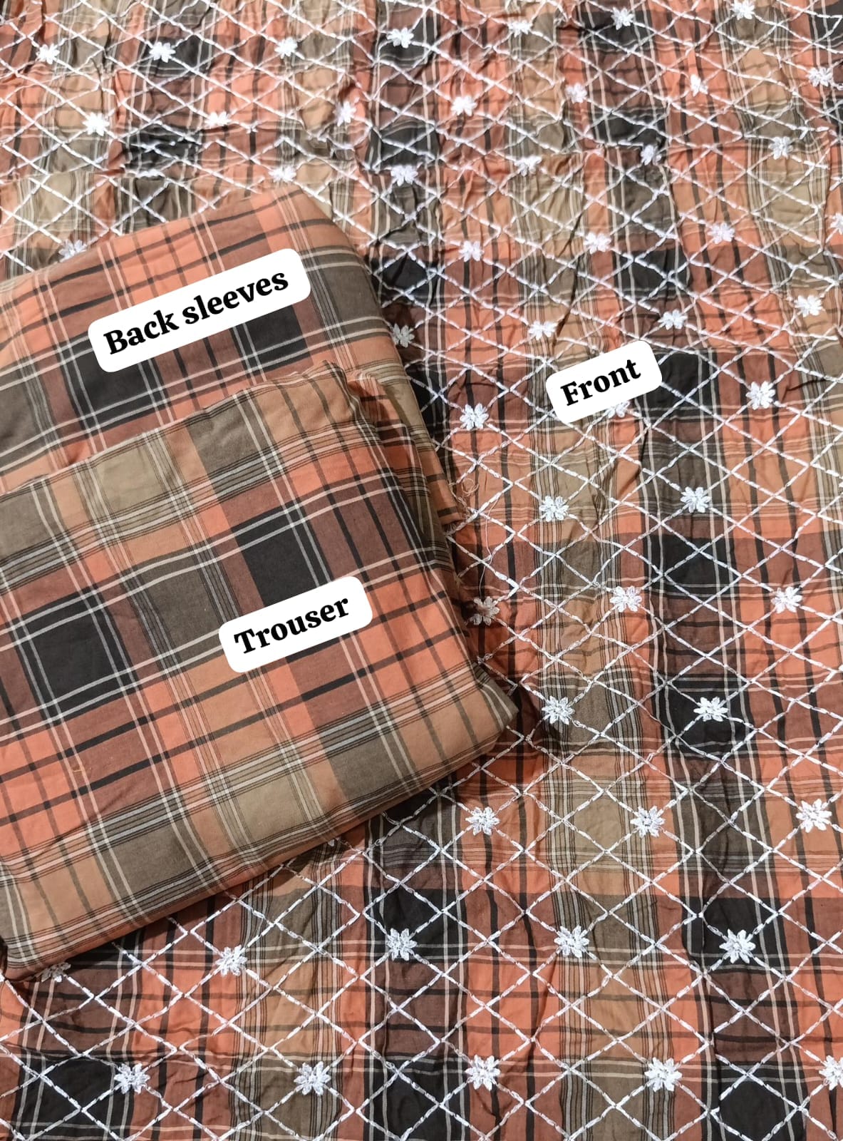 Ethnic cambric emb 2pc