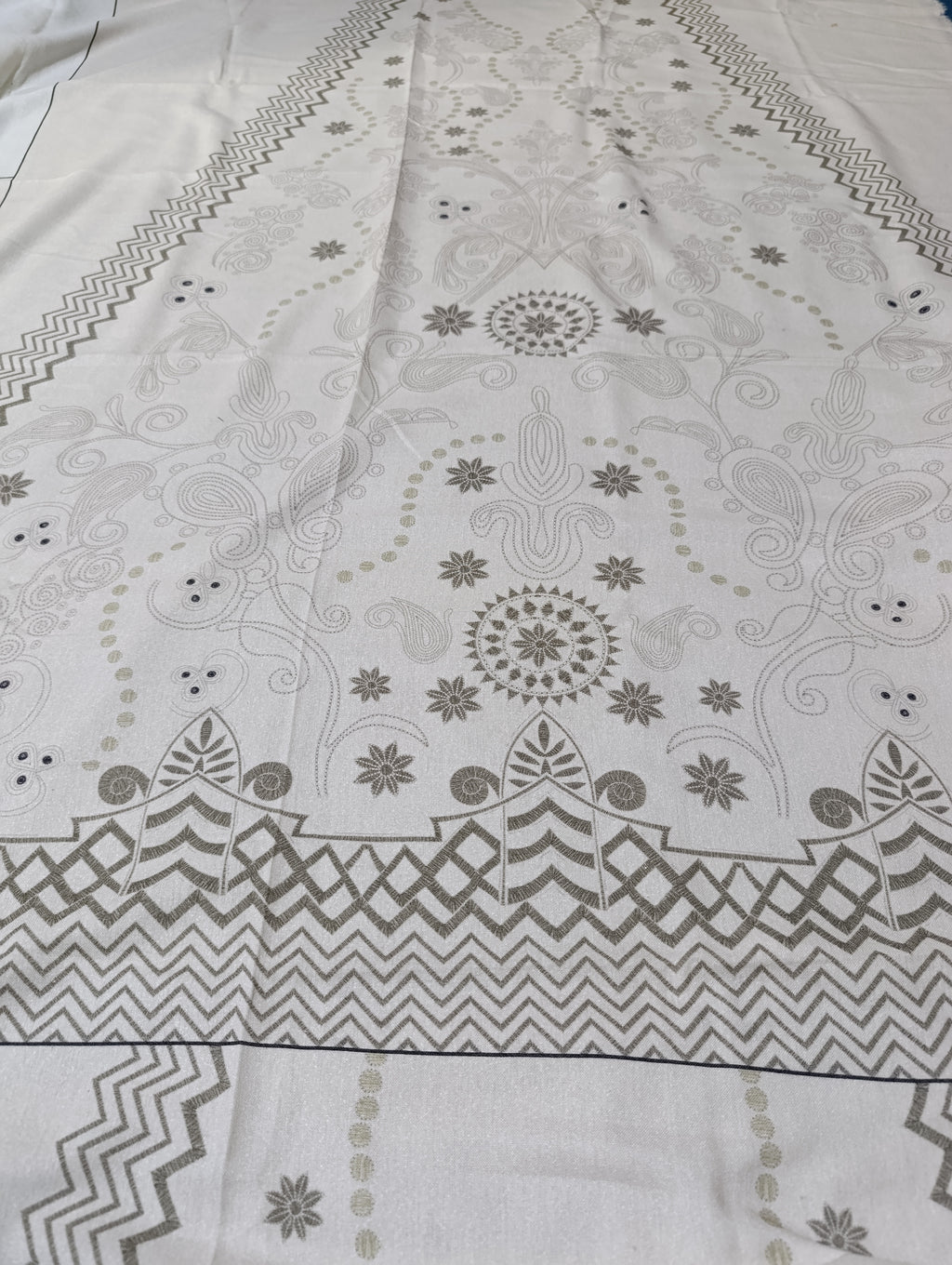 Ethnic winter  karandi printed kaftan shirt unstitched