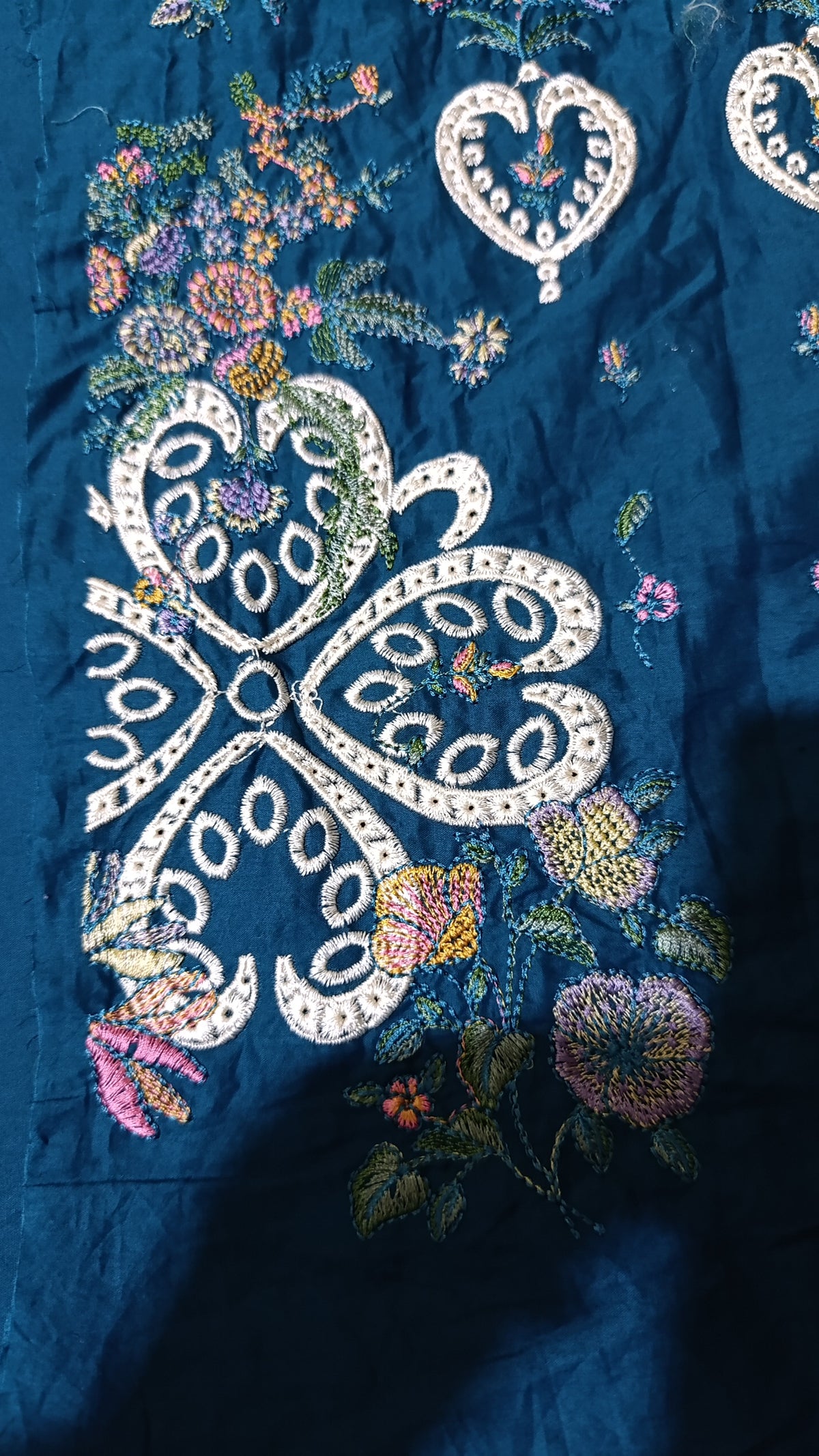 Hussain rehar leftover lawn embroidered shirt