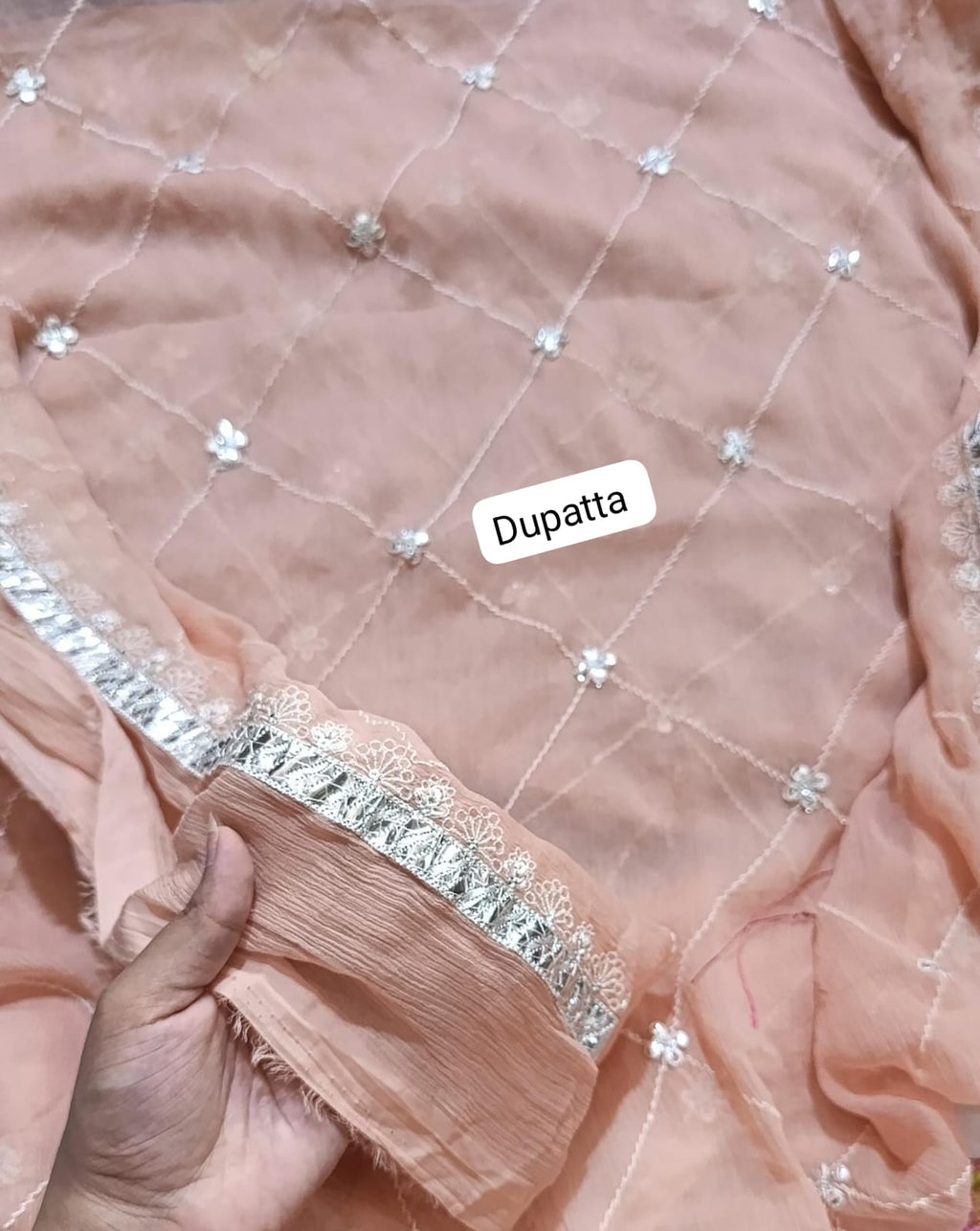 Branded emb chiffon dupatta
