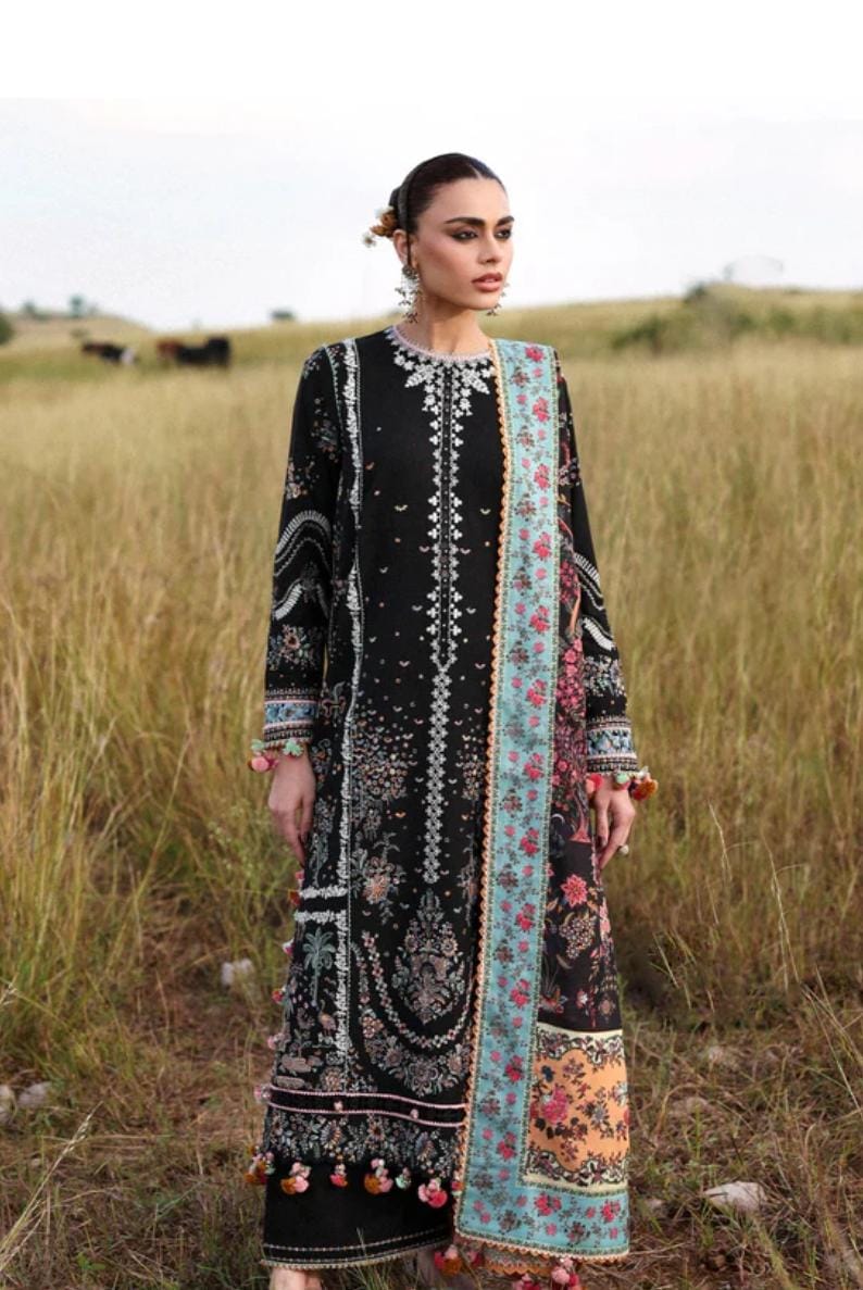 HussainRehar winter khaddar luxury emb 3pc