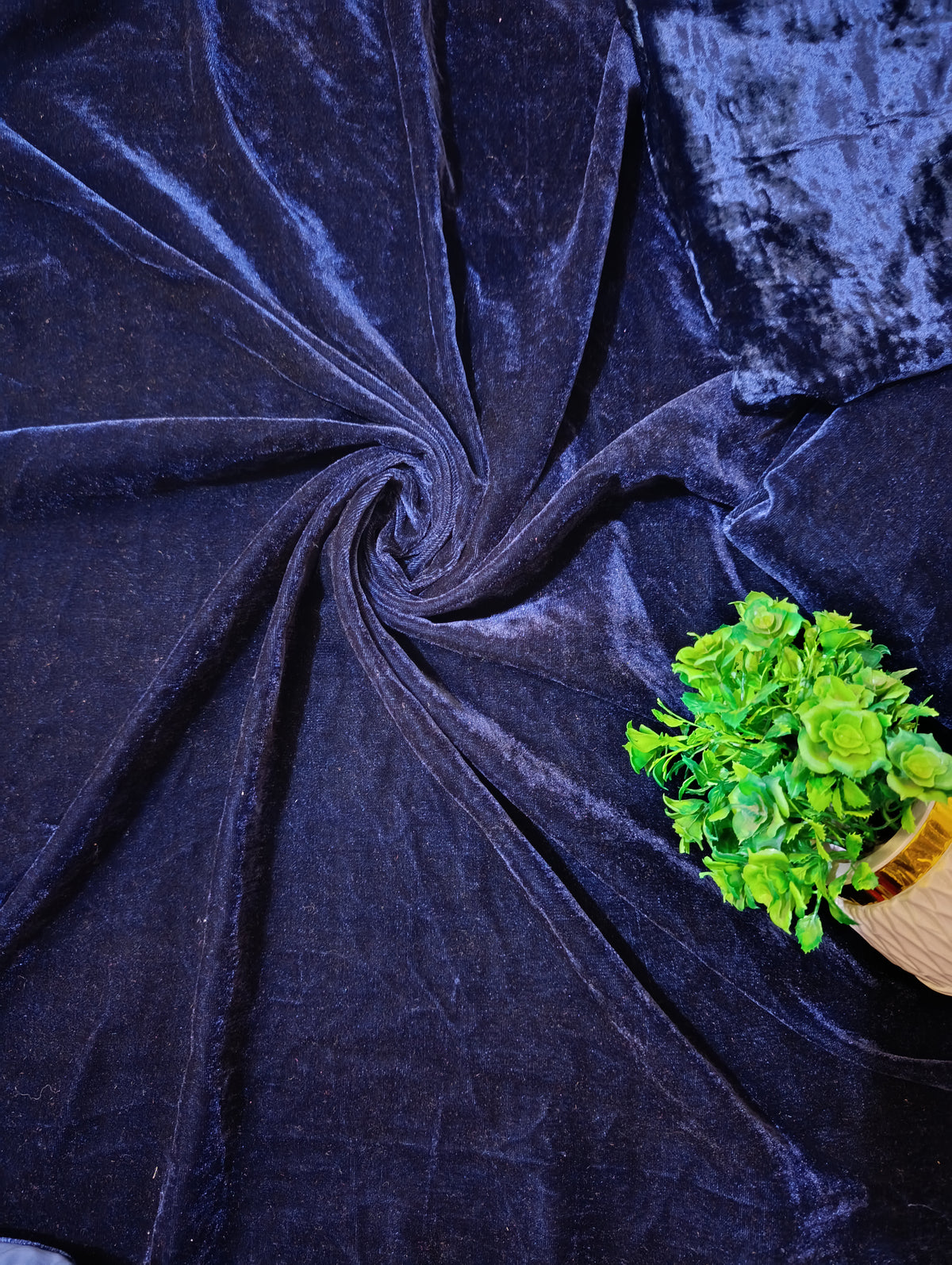 Maria b crushed velvet cut piece shirt