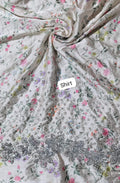 Hussain rehar silk printed emb shirt