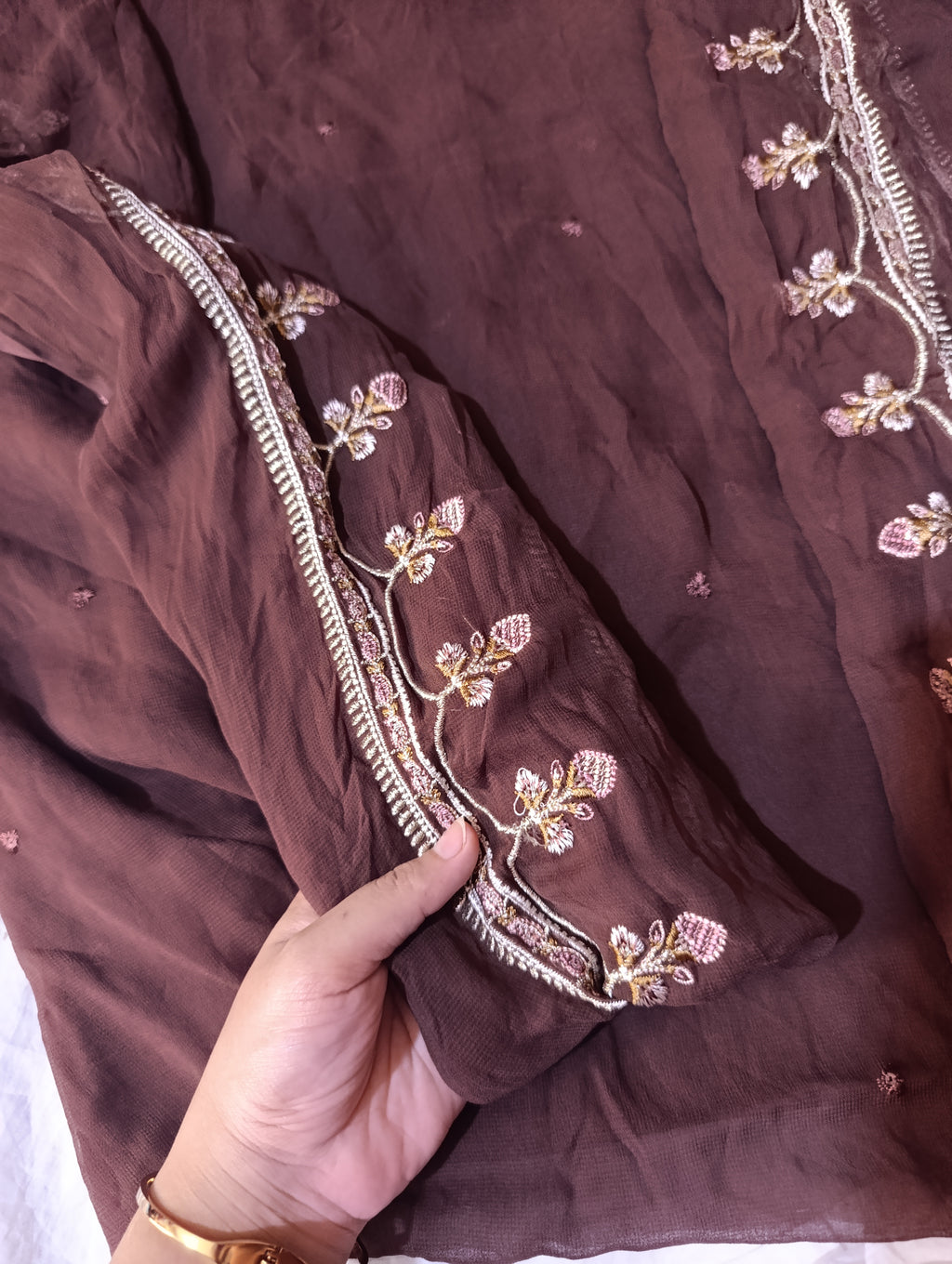 Zarashahjhan chiffon embroidered dupatta