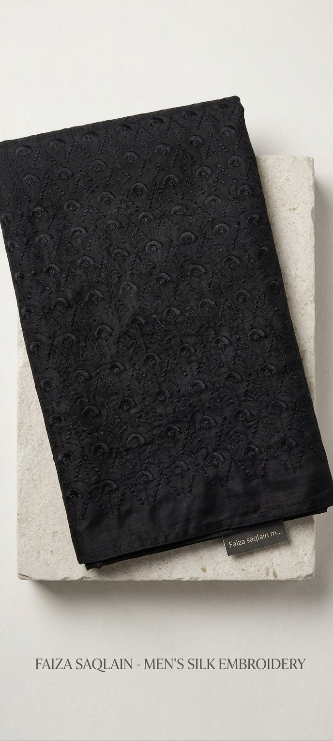 Faizasaqlain men Emb silk waistcoat