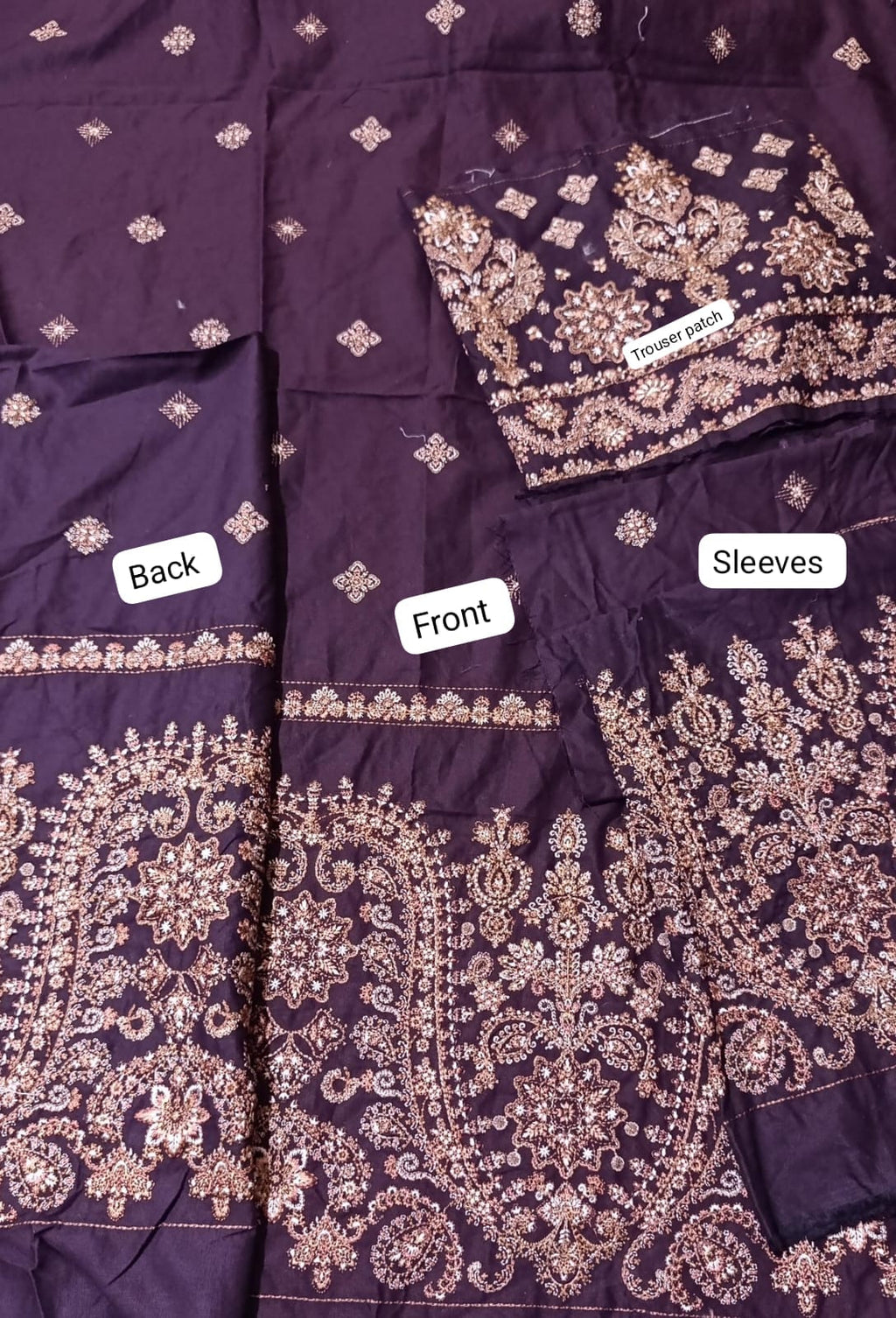 HussainRehar winter khaddar shirt with trouser original patch colour chocolate brown
