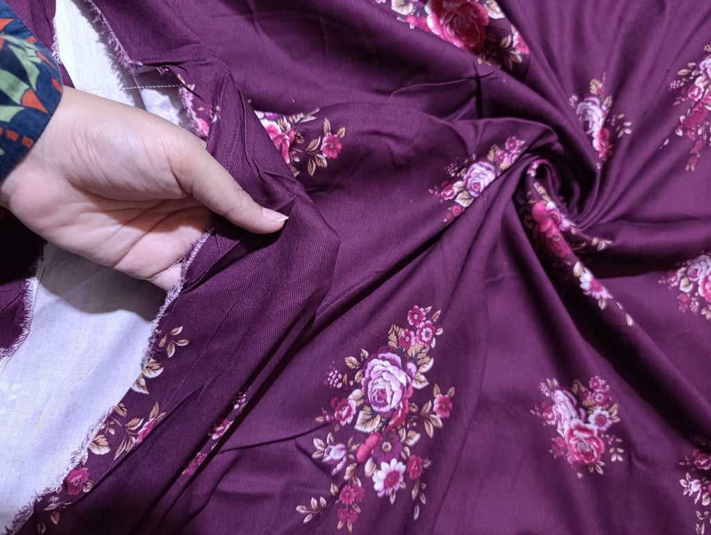 Ethnic linen printed kaftan shirt unstitched