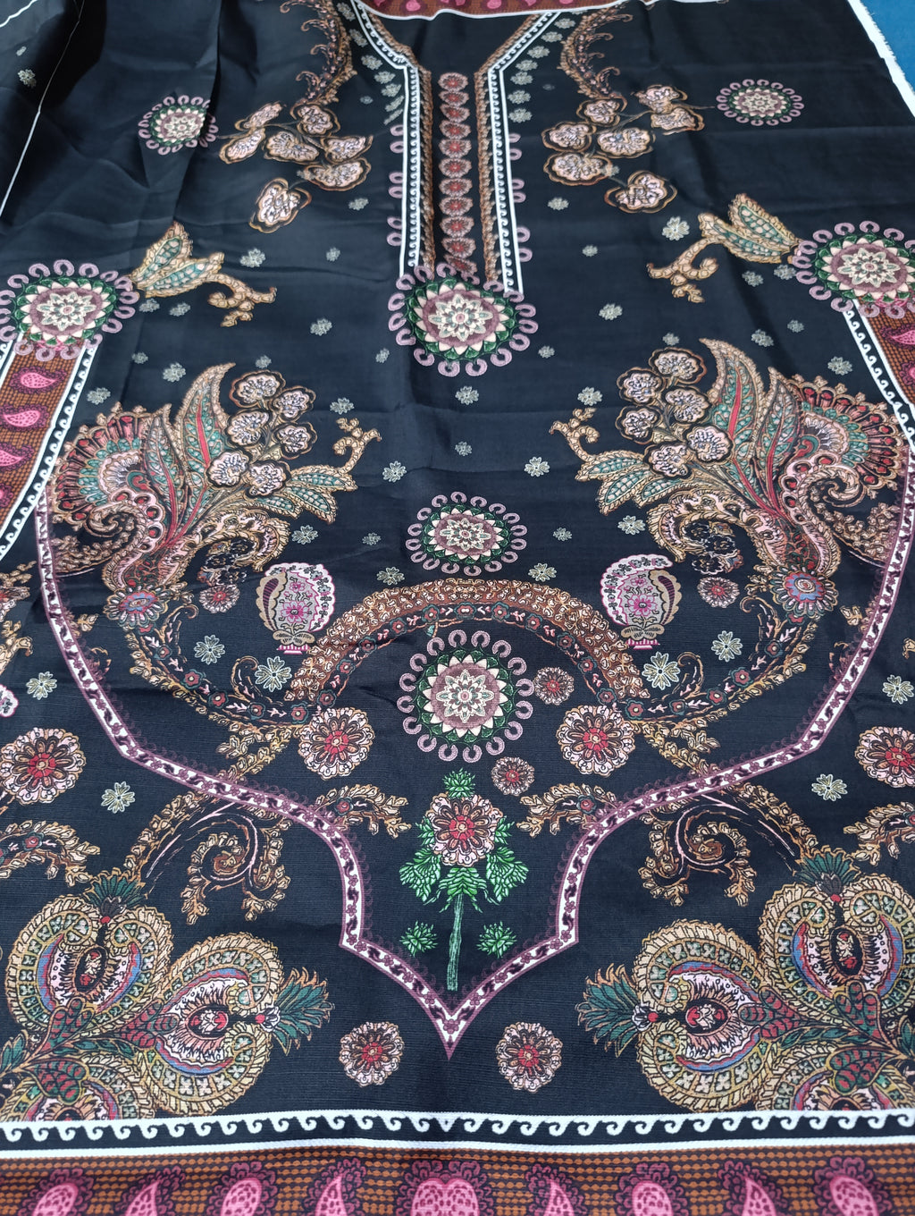Ethnic winter  khaddar printed kaftan shirt unstitched